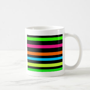 Neon-Streifenmuster Kaffeetasse