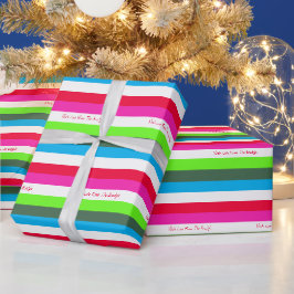 Neon Strip Personalisiertes Urlaubspapier Geschenkpapier