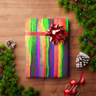 Neon Strip Wrapping Paper Geschenkpapier
