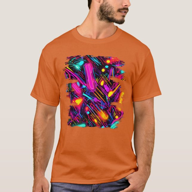 Neon Style UV Glow Party Rave funny T-Shirt (Vorderseite)