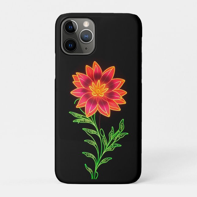 Neon Stylized Blume Case-Mate iPhone Hülle (Rückseite)