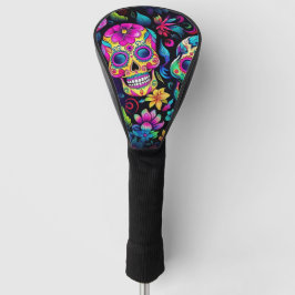 Neon Sugar Skull Golf Headcover