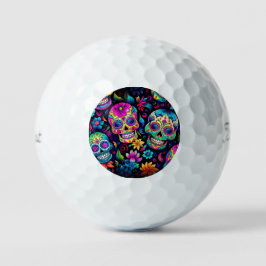 Neon Sugar Skull Golfball