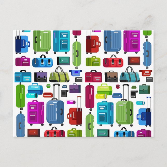 Neon Suitcases Postkarte (Vorderseite)
