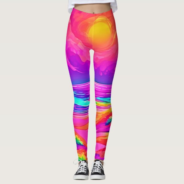 Neon Sun & Beach Bliss Leggings (Vorderseite)