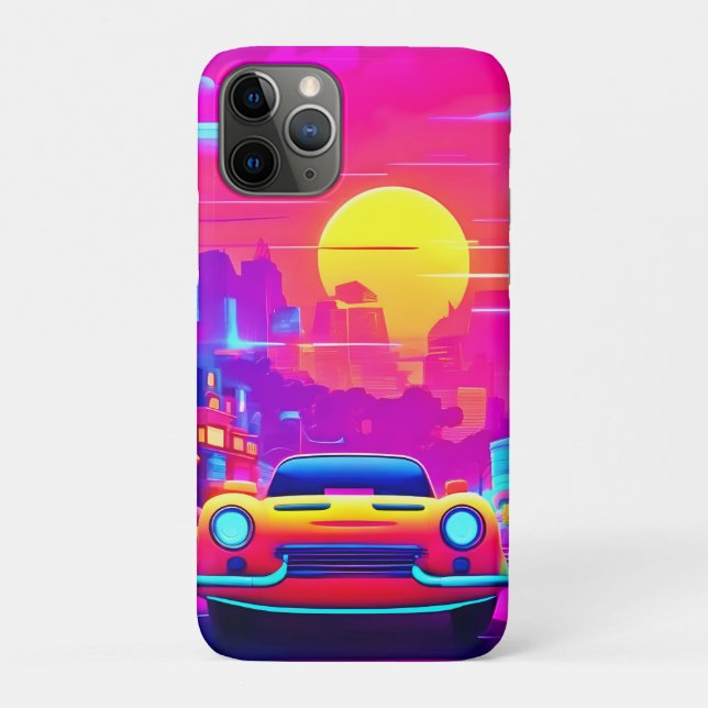 Neon Sunset City Drive Case-Mate iPhone Hülle (Rückseite)