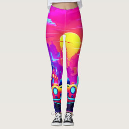 Neon Sunset City Drive Leggings