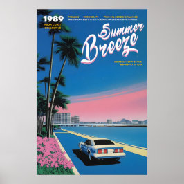 Neon Sunset Miami Art Print 80s Retro Summer Poster
