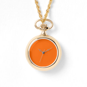 Neon Sunset Orange Solid Color Classic Armbanduhr