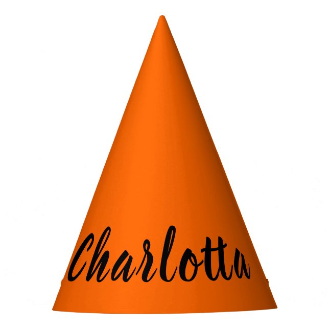 Neon Sunset Orange Solid Color Personalisiert Partyhütchen (Vorderseite)