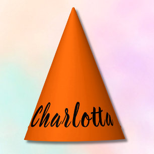 Neon Sunset Orange Solid Color Personalisiert Partyhütchen