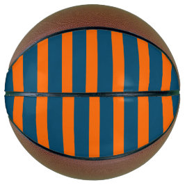 Neon Sunset Orange und Ocean Blue Cool Streifen Basketball
