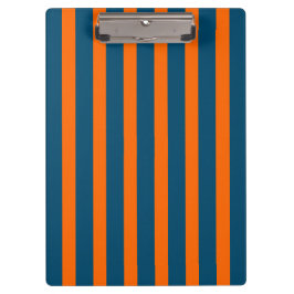 Neon Sunset Orange und Ocean Blue Cool Streifen Klemmbrett