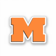 Neon Sunset Orange und White 3D Big Modern Initial