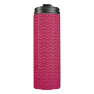 Neon Sunset Zickzack Pattern Thermosbecher