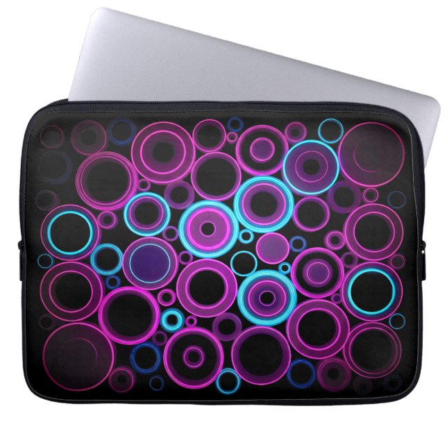Neon Synthwave Matrix Cyber Tech Laptopschutzhülle (Vorderseite)