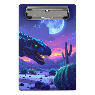 Neon T Rex Nachtlauf Mini Klemmbrett