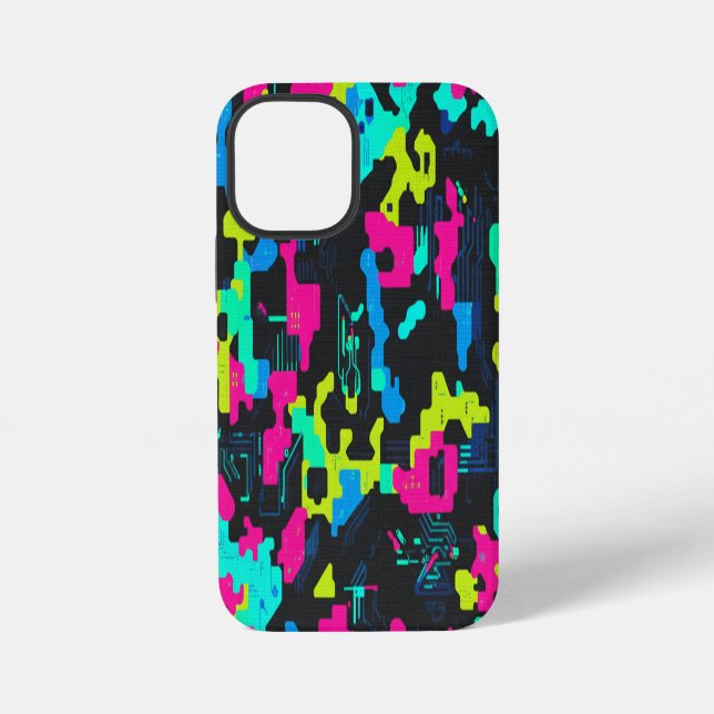 Neon-Tarnmuster iPhone 12 Mini Hülle (Rückseite)