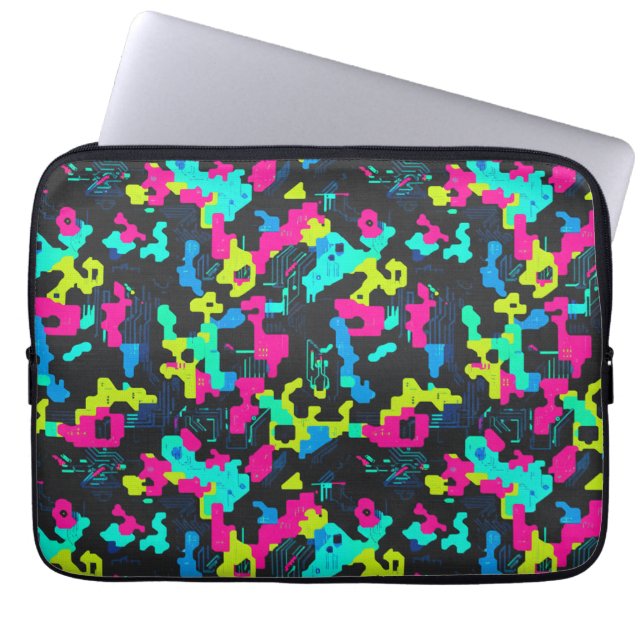 Neon-Tarnmuster Laptopschutzhülle (Vorderseite)