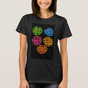 Neon-Tartan-Monstera-Käsepflanzenblatt Schottisch  T-Shirt