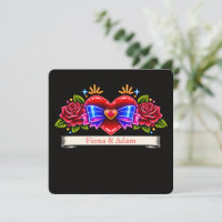 Neon-Tattoo-Stil Herz-Einladung Liebe