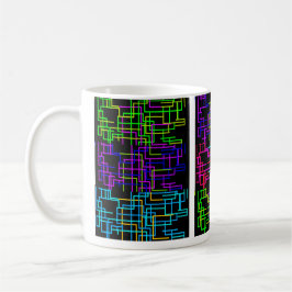 Neon-Tech-Muster Kaffeetasse