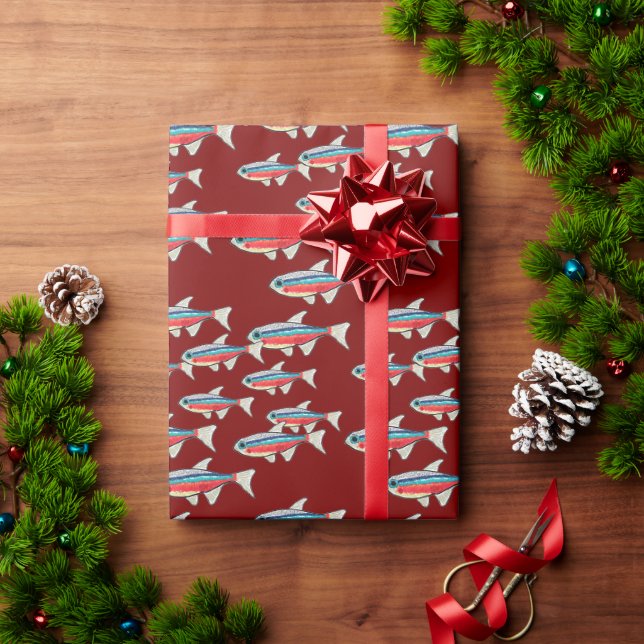 Neon Tetra Geschenkpapier (Feiertagsgeschenk)