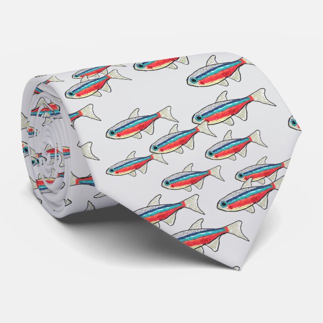 Neon-Tetra Krawatte (Gerollt)