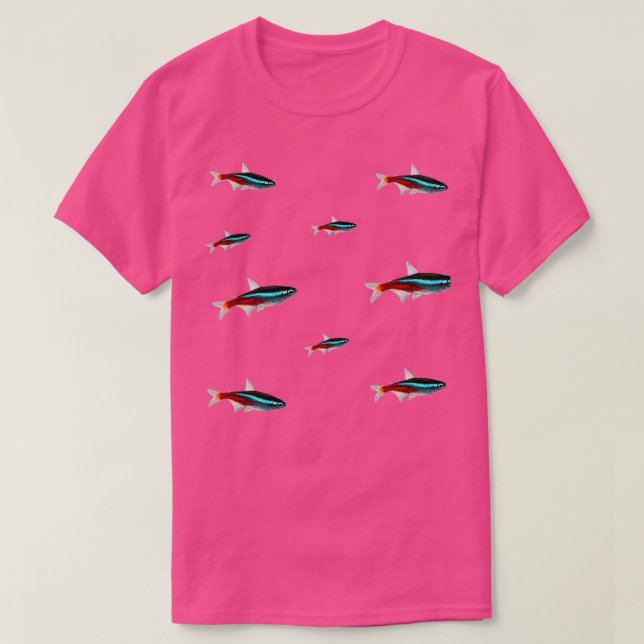 Neon Tetras School Sticker Pack Aquarium Fisch Beh T-Shirt (Design vorne)