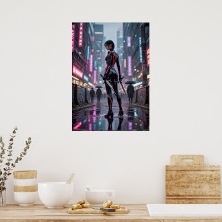 Neon Thorns - Poster du Rose Assassin Cyberpunk