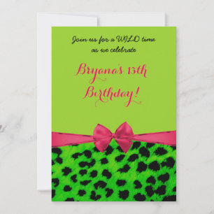 Neon-Tierdruck Gepard Leopard-Party-Einladung Einladung