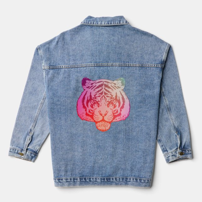 Neon-Tiger Jeansjacke (Rückseite)