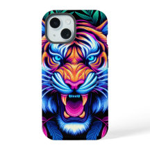 Neon Tiger und Dschungel-Blätter
