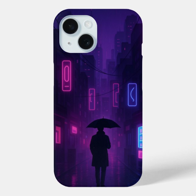 Neon Tokyo iPhone Case – Cyberpunk City Night Vibe (Rückseite)