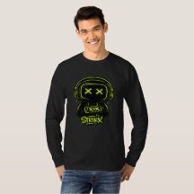 Neon-Totenkopf-Gamer Grafik Langarm T-Shirt