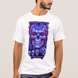Neon-Totenkopf Streetwear Weißes T-Shirt