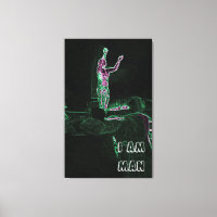 Neon Transparent Man erreicht für den Himmel Ich b