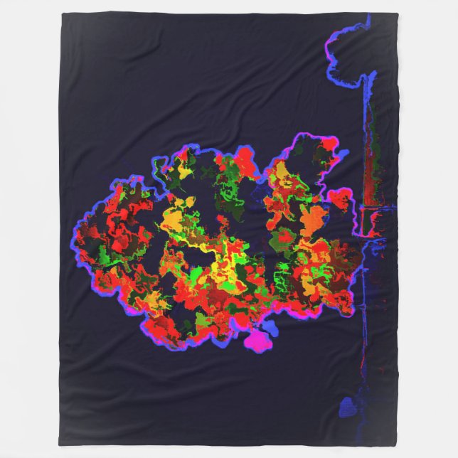 Neon Tree Explosion Fleecedecke (Vorderseite)