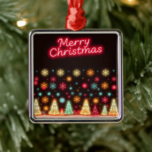 Neon Trendy Christmas Holiday Collection Ornament Aus Metall