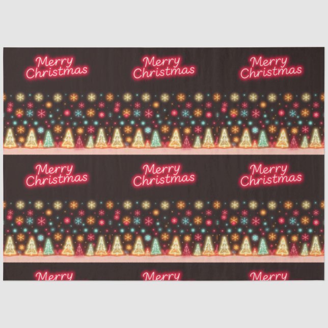 Neon Trendy Christmas Holiday Collection Seidenpapier (Vorderseite)