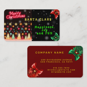 Neon Trendy Christmas Holiday Collection Visitenkarte