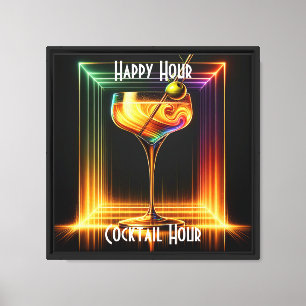 Neon Trendy Party Time Personalisiert Leinwanddruck