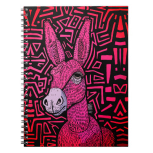 Neon Tribal Donkey - Bold and Psychedelic Wall Art Notizblock