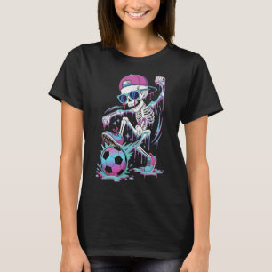 Neon-Tropf-Skelett-Fußballspieler-Graffiti-Straße T-Shirt