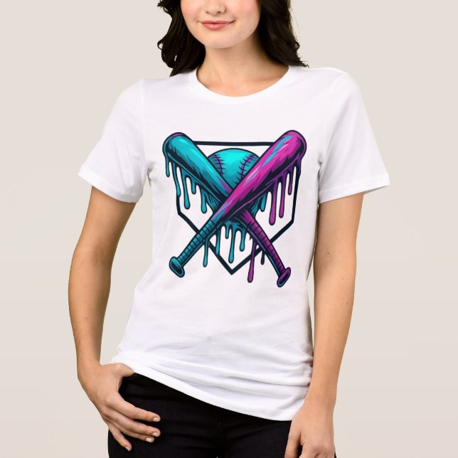 Neon Tropfen Baseball Bats T - Shirt Design - Bold (Vorderseite)