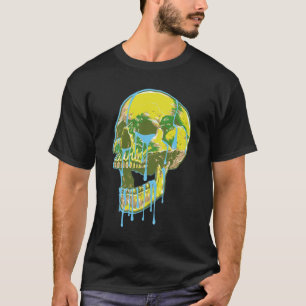 Neon-Tropfende-Schädel-Illustration – Fette Grunge T-Shirt
