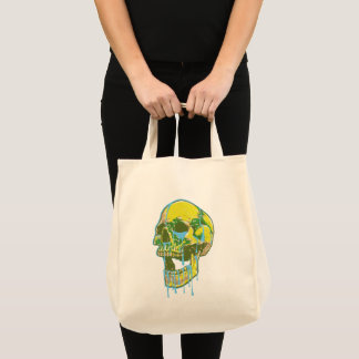 Neon-Tropfschädel-Illustration – Fette Grunge-Kuns Tragetasche