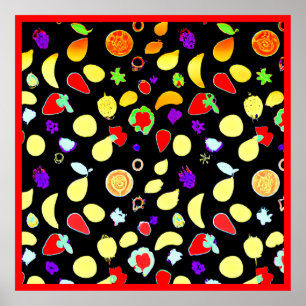 Neon Tropic Obstbrust Poster