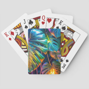 Neon Tropical Blätter Spielkarten