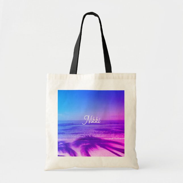 Neon Tropical Paradise Trendy Tragetasche (Vorne)